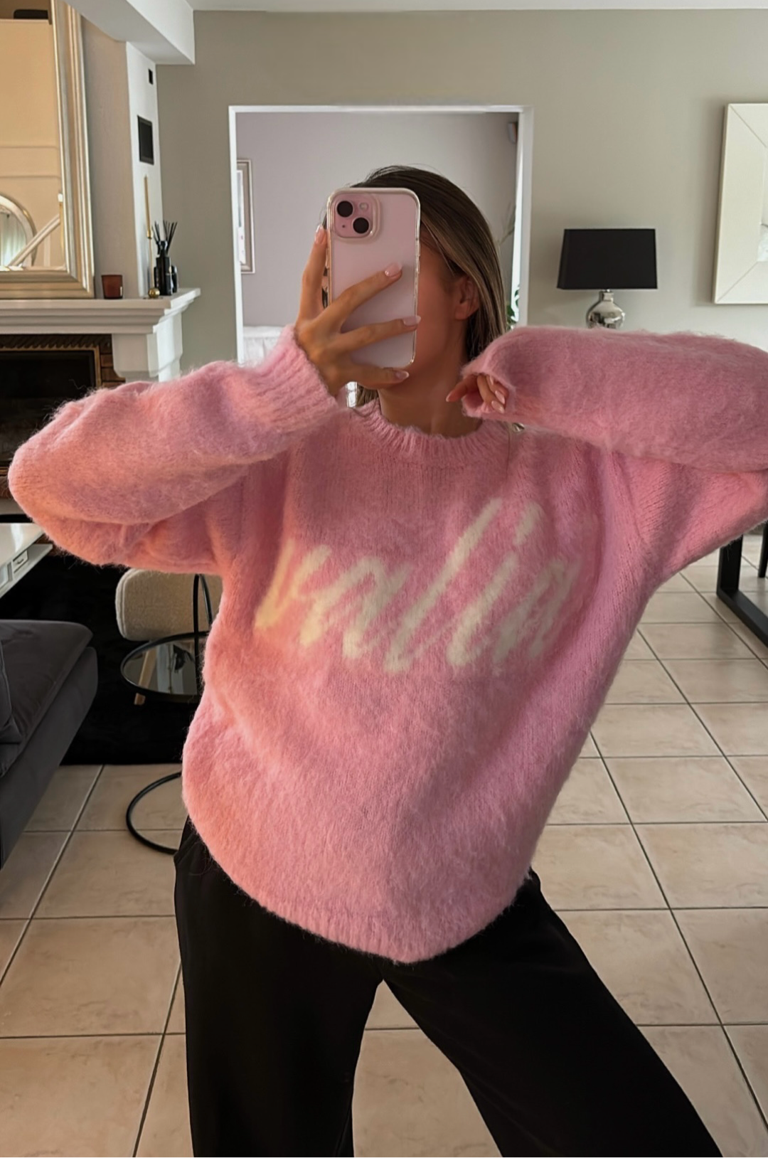 PINK MOHAIR SWEATER