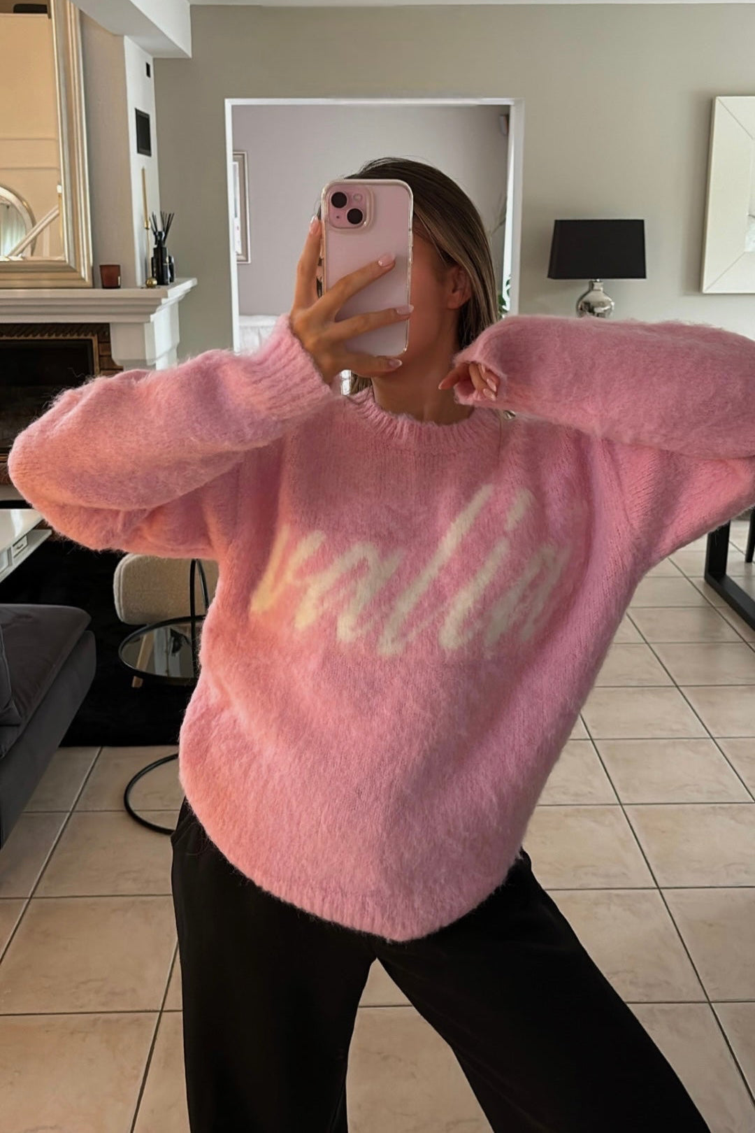 PINK MOHAIR SWEATER