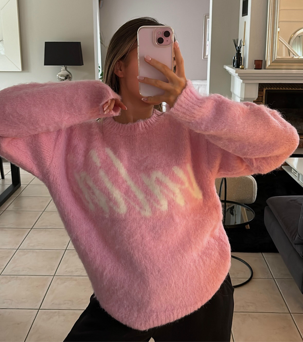 PINK MOHAIR SWEATER